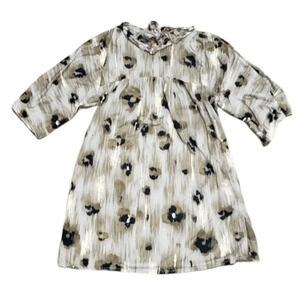 Twelve Layers Brown Leopard Tunic Top L